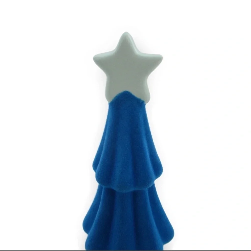 3 for $15 SALE Target Bullseye Blue Flocked Ceramic Tiered Christmas Tree